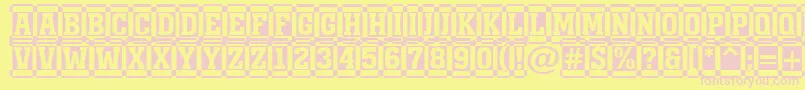 フォントAMonumentottldccm – ピンクのフォント、黄色の背景