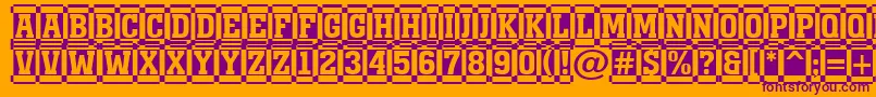 フォントAMonumentottldccm – オレンジの背景に紫のフォント