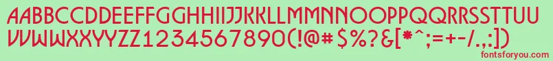 ALancet Font – Red Fonts on Green Background