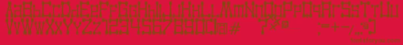 Kvadro-fontti – ruskeat fontit punaisella taustalla
