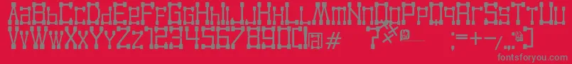 Kvadro Font – Gray Fonts on Red Background