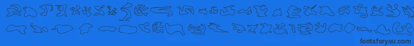 Шрифт Cisfcamouflagekitouln – чёрные шрифты на синем фоне