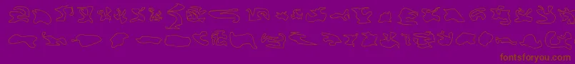 フォントCisfcamouflagekitouln – 紫色の背景に茶色のフォント