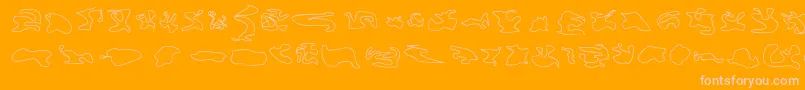 Cisfcamouflagekitouln-fontti – vaaleanpunaiset fontit oranssilla taustalla