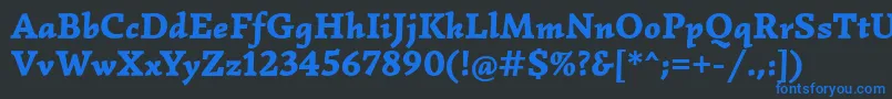 SimonettaBlackitalic Font – Blue Fonts on Black Background