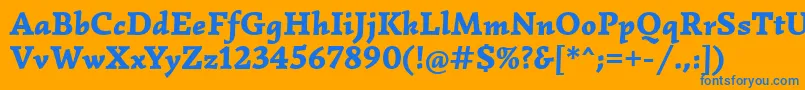 SimonettaBlackitalic Font – Blue Fonts on Orange Background