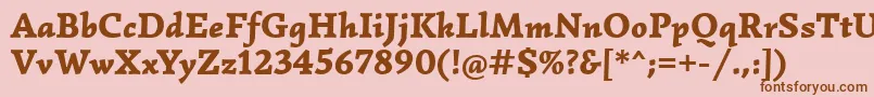 SimonettaBlackitalic-fontti – ruskeat fontit vaaleanpunaisella taustalla