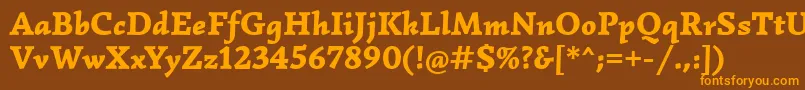 SimonettaBlackitalic Font – Orange Fonts on Brown Background
