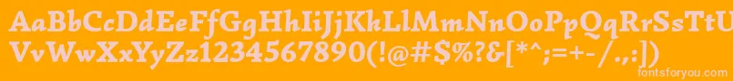 SimonettaBlackitalic-fontti – vaaleanpunaiset fontit oranssilla taustalla