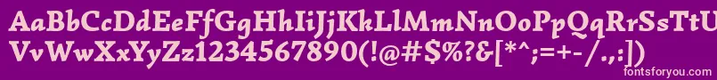 フォントSimonettaBlackitalic – 紫の背景にピンクのフォント