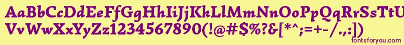 SimonettaBlackitalic-fontti – violetit fontit keltaisella taustalla