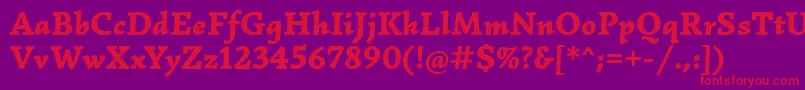 フォントSimonettaBlackitalic – 紫の背景に赤い文字