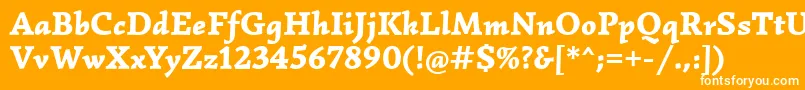 SimonettaBlackitalic-Schriftart – Weiße Schriften auf orangefarbenem Hintergrund