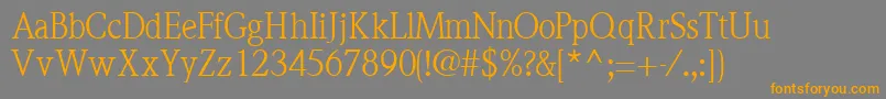 Weitere Informationen zur QuintessencesskRegular-Schriftart QuintessencesskRegular-Schriftart – Orangefarbene Schriften auf grauem Hintergrund