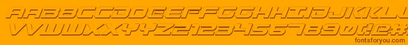 GunshipShadowItal Font – Brown Fonts on Orange Background