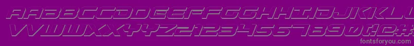 GunshipShadowItal Font – Gray Fonts on Purple Background
