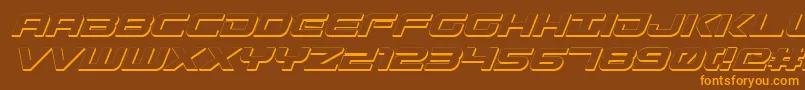 Czcionka GunshipShadowItal – pomarańczowe czcionki na brązowym tle
