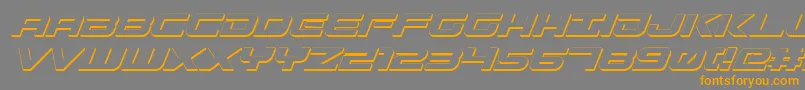 Więcej informacji o czcionce GunshipShadowItal Czcionka GunshipShadowItal – pomarańczowe czcionki na szarym tle