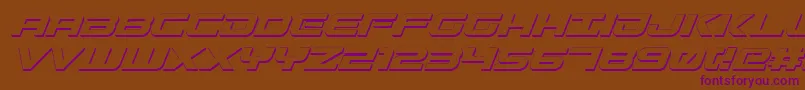 GunshipShadowItal Font – Purple Fonts on Brown Background