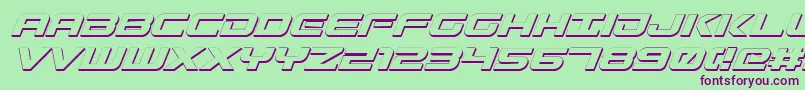 GunshipShadowItal Font – Purple Fonts on Green Background