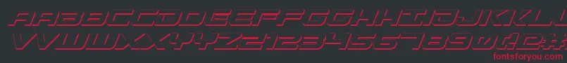 GunshipShadowItal Font – Red Fonts on Black Background