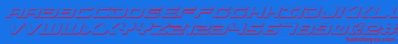 GunshipShadowItal Font – Red Fonts on Blue Background