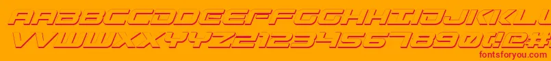 GunshipShadowItal Font – Red Fonts on Orange Background