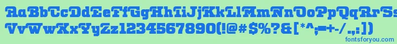 OtisPosterRegular Font – Blue Fonts on Green Background