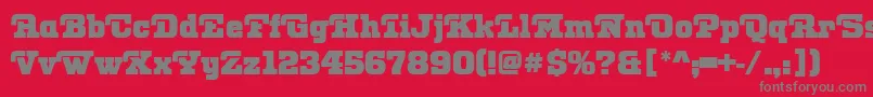 フォントOtisPosterRegular – 赤い背景に灰色の文字