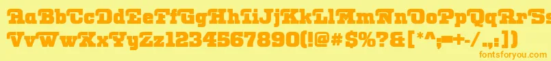 OtisPosterRegular Font – Orange Fonts on Yellow Background