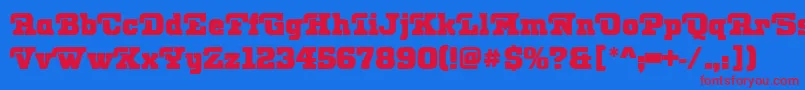 OtisPosterRegular Font – Red Fonts on Blue Background