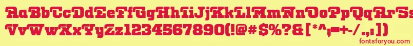 OtisPosterRegular Font – Red Fonts on Yellow Background