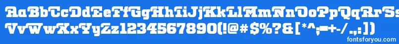 Więcej informacji o czcionce OtisPosterRegular Czcionka OtisPosterRegular – białe czcionki na niebieskim tle