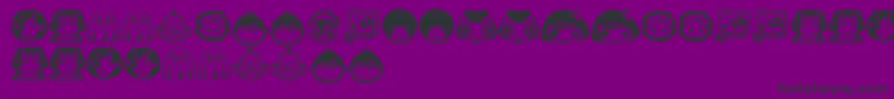 フォントRandomFace1 – 紫の背景に黒い文字