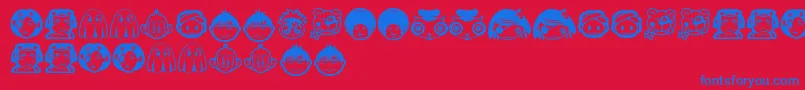 フォントRandomFace1 – 赤い背景に青い文字