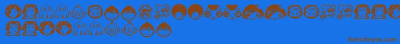 RandomFace1 Font – Brown Fonts on Blue Background