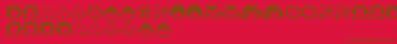 フォントRandomFace1 – 赤い背景に茶色の文字