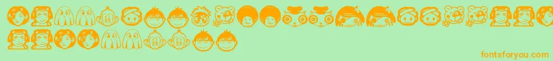 RandomFace1 Font – Orange Fonts on Green Background