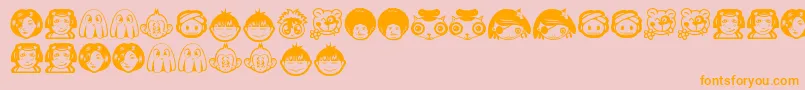 RandomFace1 Font – Orange Fonts on Pink Background