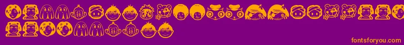 fuente RandomFace1 – Fuentes Naranjas Sobre Fondo Morado