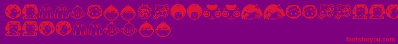 フォントRandomFace1 – 紫の背景に赤い文字