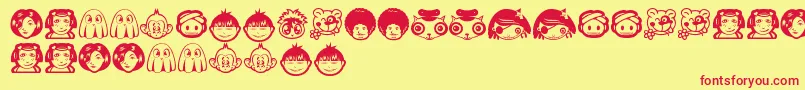 Шрифт RandomFace1 – красные шрифты на жёлтом фоне