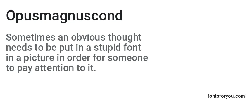 Review of the Opusmagnuscond Font