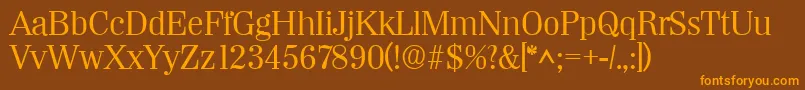 Weitere Informationen zur WichitaRegular-Schriftart WichitaRegular-Schriftart – Orangefarbene Schriften auf braunem Hintergrund