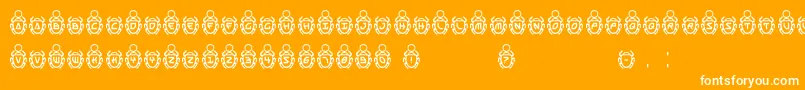 Scarab-Schriftart – Weiße Schriften auf orangefarbenem Hintergrund