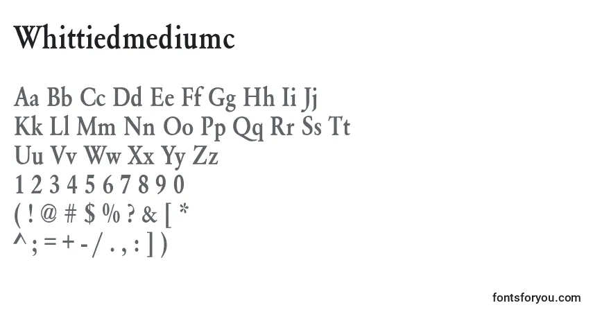 A fonte Whittiedmediumc – alfabeto, números, caracteres especiais