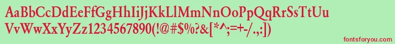 Whittiedmediumc-Schriftart – Rote Schriften auf grünem Hintergrund