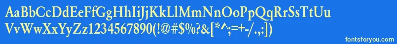 Whittiedmediumc Font – Yellow Fonts on Blue Background