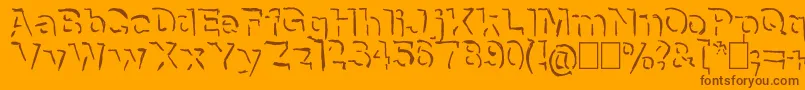 Шрифт NeneWenoShadowHandwrite – коричневые шрифты на оранжевом фоне