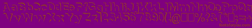 Fonte NeneWenoShadowHandwrite – fontes marrons em um fundo roxo